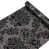 GLOW4U Self Adhesive Vinyl Decorative Black Damask