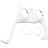 eXtremeRate White Decorative Trim Shell Compatible with p s 5 Controller, DIY Replacement Clip Shell, Custom Plates Cover Compatible with p s 5 Controller with Accent Rings