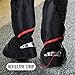      Waterproof Boot Covers size Men 6-6.5 Women 7-8 with for Cycling Bike Motorcycle Riding with Sturdy Zipper Elastic Bands Reflective Heels and Red Line - Black