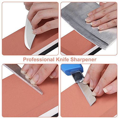 E-Gtong Premium Knife Sharpening Stone Set, 2 Side Grit 3000/8000 Waterstone with Rubber Base, Best Whetstone Sharpener Made with White Corundum for All Kinds of Knives