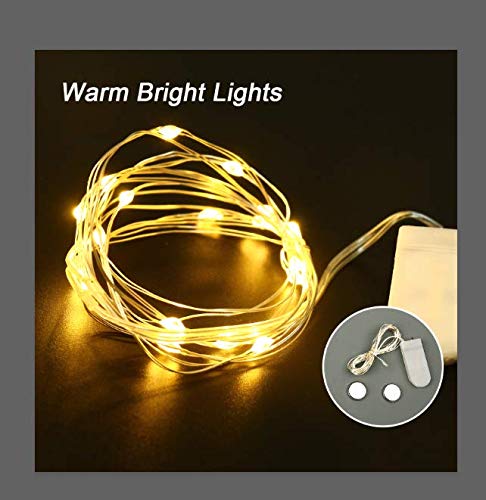 LET'S RESIN Led Fairy Lights, 5 Pcs Waterproof Copper Wire Lights for Resin Craft, Warm Fairy String Lights Battery Operated Perfect to Sparkle Your DIY Resin Project
