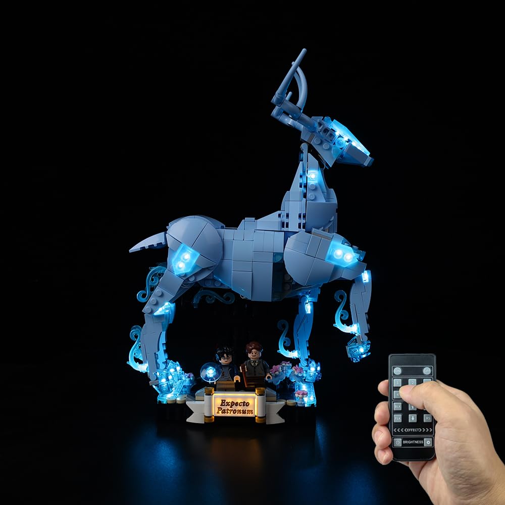 Kyglaring LED Lighting Kit (No Model) - Compatible with Lego 76414 Harry Potter Expecto Patronum 2-in-1 Stag and Wolf Animal Figures - Only Leds No Brick Set (Remote Version)