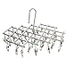 Qinglele Swivel Hook Stainless Steel 35 Pegs Drying Rack Clothes Hanger for Underwear Socks Gloves