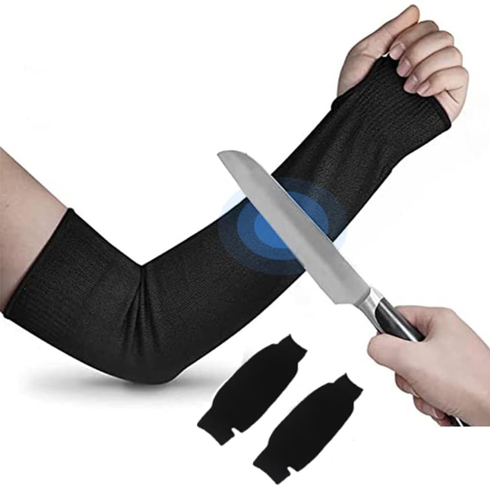 IXIGER Cut Resistant Sleeves,arm Protection For Gardeners,arm Protectors For Thin Skin,45cm Sleeves Arm Protection Sleeves For Garden, Kitchen, Welding, Etc.1 Pair （black）