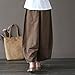Aeneontrue Women's Patchwork Wide Leg Pants Trousers with Big Pockets
