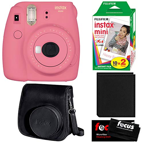 Fujifilm Instax Mini 9 (Flamingo Pink) w/Macaron Film Pack, Fuji Groovy Case & Album Kit