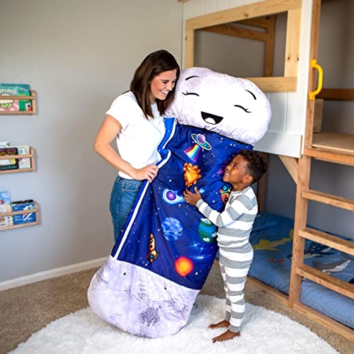 Comfort Plus Large Kids Sleeping Bag with Pillow. 2in1 Kid Sleeping