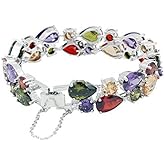 Fashion Gemstone Silver Bracelets, Silver Jewelry for Women Bracelet, Amethyst Garnet Morganite Peridot Women Jewelry Bracelets