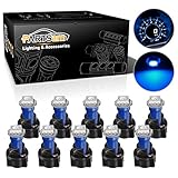 Partsam T5 73 74 5050 SMD Instrument Panel LED Light Gauge Cluster Indicator Bulbs Dash Light with Twist Socket, Blue, Pack of 10