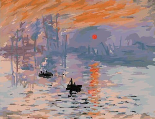DIY Painting, Paint by Number kit Romatic for Adults Beginner 1620 inches Frameless (Sunrise by Monet)