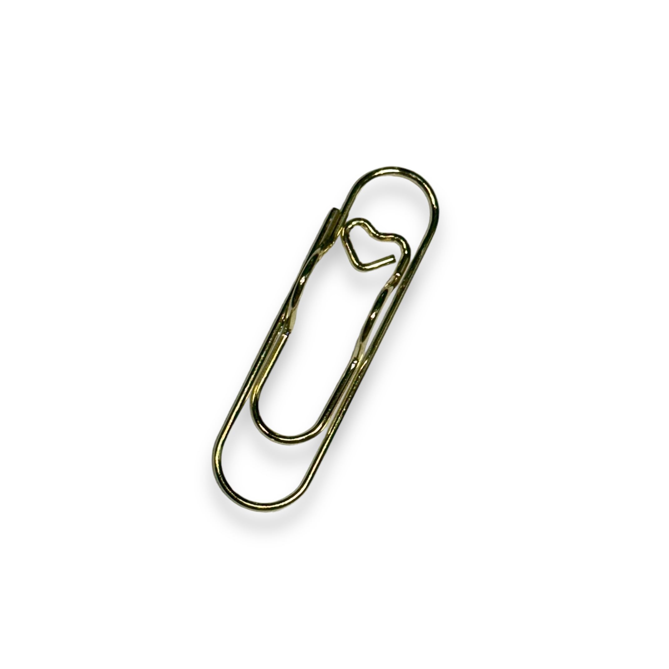 Office Paper Clip Pen Holder, for Notebooks, Journals and Organizers | perfect for students, teachers, and anyone who likes to be organised! | store pen right where you need it (Gold)