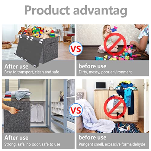 VERONLY Large Toy Box Chest Storage with Lid Kids Collapsible Toy