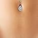 Body Jewelry/Navel Rings/Belly Piercing Titanium Steel Zircon Teardrop Unique Design Punk Style Tassels Bikini 1pc (Silver)