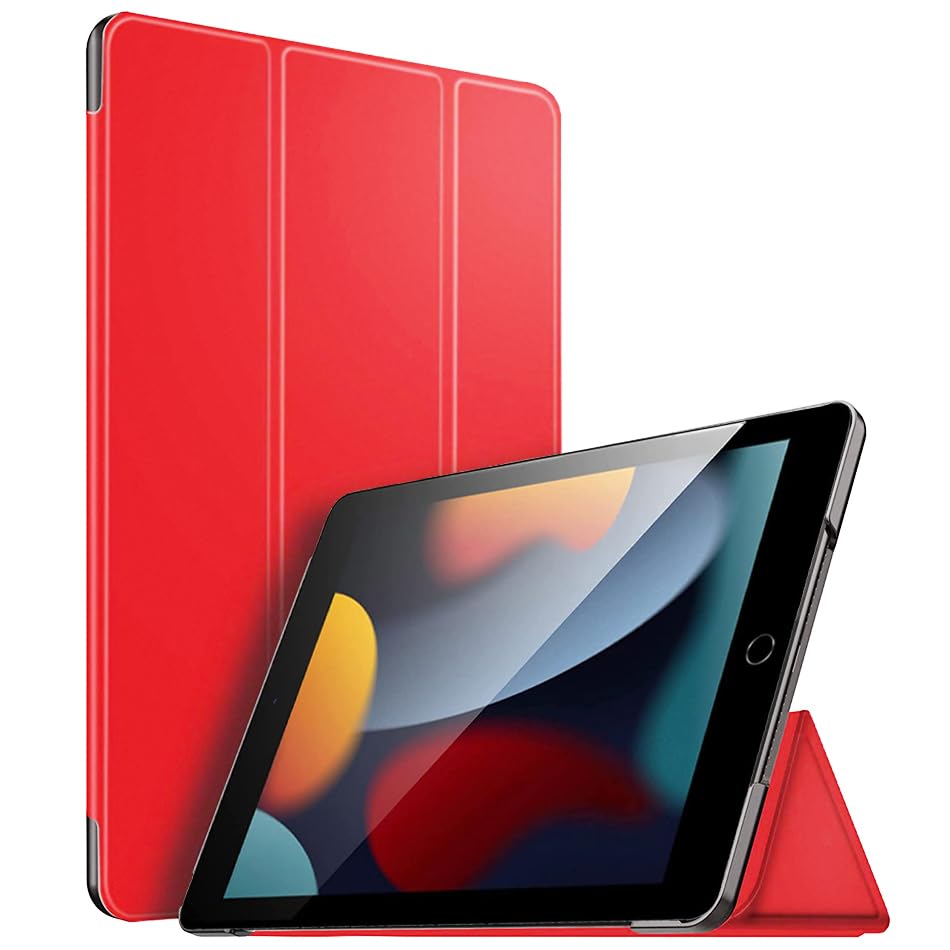 For Apple iPad 10.2 inch 9th/ 8th/ 7th Generation, Smart Magnetic Stand Case, Leather Cover with Magnetic Closure, Anti-Scratch and Lightweight Case (2021/2020/2019) (Red) — image 1