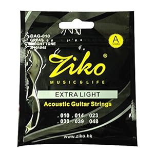 Dhingra Musicals Ziko Extra Light Acoustic Guitar strings DAG-010 (6 Strings)