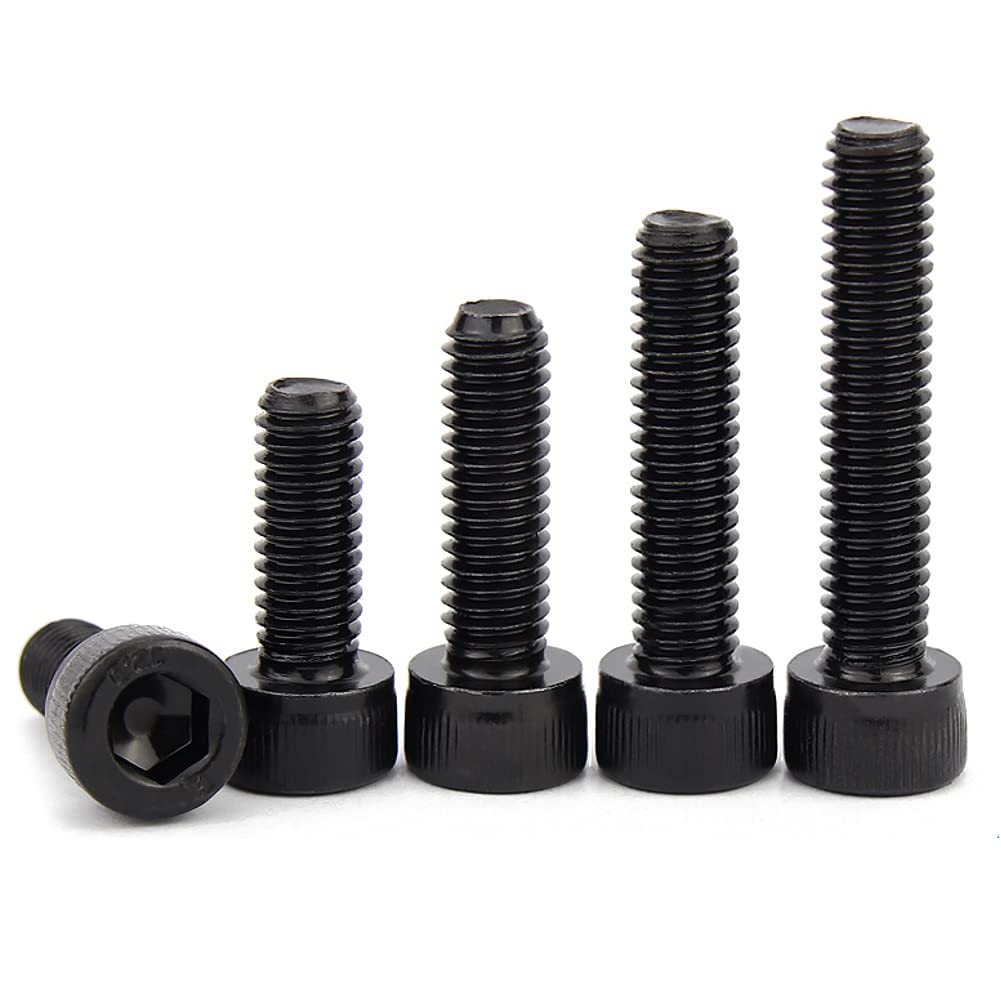 ANSIEDIO 12.9 Grade High Tensile Hex Socket Cap Machine Screws Black Allen Bolts,M12×35mm,5 pcs