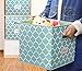 homyfort Cube Storage Organizer Bins 11x11 - Fabric Storage Cubes Bin Foldable Baskets Square Box with Labels and Dual Plastic Handles for Shelf, Nursery, Cabinet, Clothes, Toys, Set of 6 (Teal Blue)