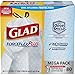 Glad Tall Kitchen Drawstring Trash Bags - ForceFlexPlus 13 Gallon White Trash Bag, OdorShield - 80 Count (Packaging may vary) primary