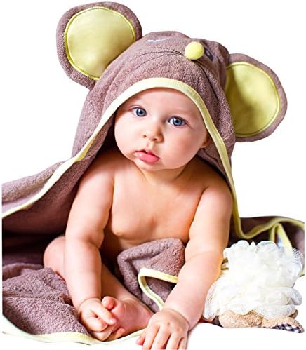 Luxury SOFT Hooded Towel for Kids, Boys & Girls + FREE Baby Bath Sponge | Extra LARGE Baby Bath Towel for Toddlers | Better than Bamboo, Ultra Absorbent, 100% NATURAL Cotton Hooded Baby Towel