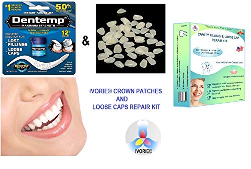 Dental Cosmetic Crown Patch Ultra-Thin Veneers & Dental Adhesive Glue Bond Home Use (Shade A2)