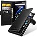 TETDED Premium Leather Case for BlackBerry KEY2 LE, Gerzat, Book Type (Nappa Black)