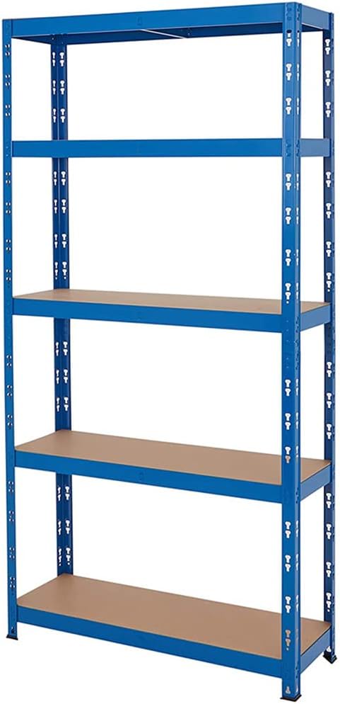TAHA 5 Tier Blue Garage Shelving Unit 150kg Per Shelf Boltless 150x70x30cm
