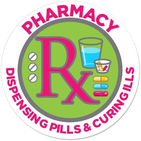 "Pharmacy - Dispensing Pills &amp; Curing Ills" Round Car Magnet