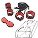 Bed Restráin Kit for Couples BDSM Game Play Bondageromance Restrainting Adjustable Straps Fur Tie up Hanscuffs Soft Wrist and Ankle Cuffs-RED