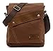 Vere Gloria Men Women Small Canvas Messenger Bag Crossbody, Brown, Size suitable