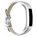 AK Bands for Fitbit Alta / Fitbit Alta HR 2017, Adjustable Comfortable Fitbit Alta / Fitbit Alta HR Accessories Leather Wristband for Fitbit Alta HR 2017 / Fitbit Alta Bands (silver)