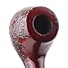 Oliasports Wooden Pipes Classic Wooden Enchase Carved Smoking Tobacco Cigar Filter, Dark Red