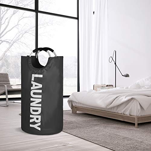 Epicord 82L Large Laundry Basket (6 Colors), Collapsible Fabric Laundry Hamper, Foldable Clothes Bag, Folding Washing Bin (Black)