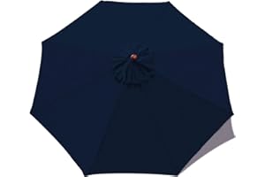 MASTERCANOPY Patio Umbrella 10 ft Replacement Canopy for 8 Ribs-Navy Blue Canopy Only