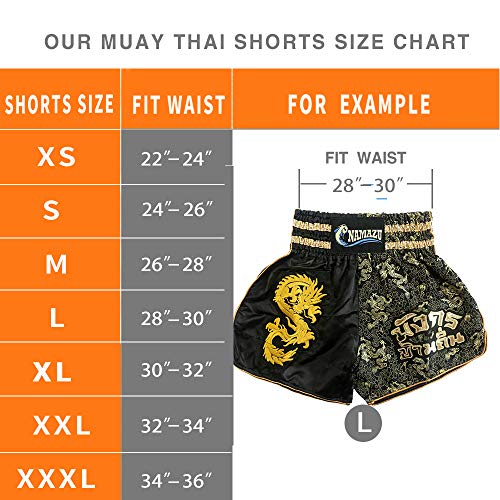 image for NAMAZU Muay Thai Shorts for Men and Women, High Grade MMA Gym Boxing K
