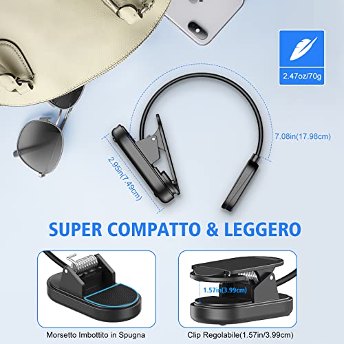 CIRYCASE Lampada da Lettura, Prevenzione Luce Blu & 2 Modalità di Luminosità per la Cura Degli Occhi, Luce da Lettura Flessibile USB Ricaricabile con Indicatore di Alimentazione, Lunga Durata Batteria