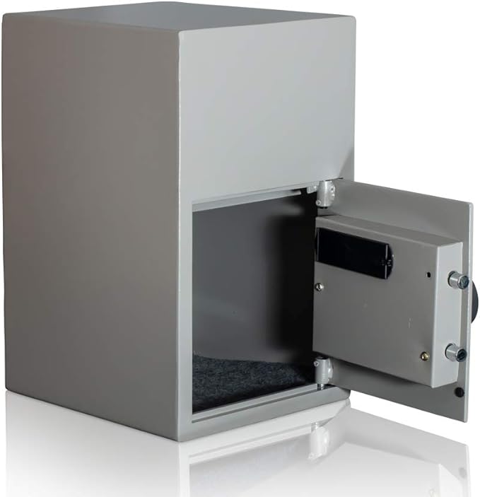 Einwurftresor Mit Einwurfklappe Vorne Entnahme Hinten Sicherheitsstufe A Elektronik Schloss Amazon De Baumarkt