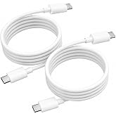 DUSFAN Type C to Type C Charging Cord Cable, White, Two Pack