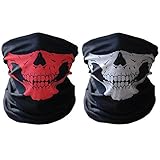 HAMIST Couples Seamless Skull Face Tube Mask Black&Red