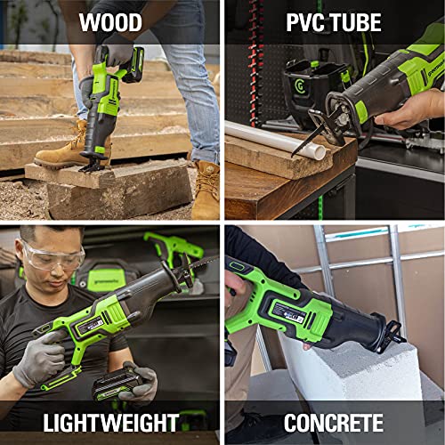 Greenworks GD24RS Akku Säbelsäge mit bürstenlosem Motor, 2700spm, 28 mm Hublänge, OHNE 24V Akku & Ladegerät, 3 Jahre… – Bild 5