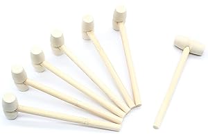 Litoexpe 12pcs Mini Wooden Hammers, Crab Lobster Wooden Mallets, Natural Hardwood Wood Hammer Pounding Tool for Seafood, Shellfish, Breakable Chocolate Heart (38 * 24mm)