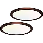 hepside 2PACK Flush Mount LED Ceiling Light Fixture Oil Rubbed Bronze, 12Inch 28W, Dimmable 3000K-4500K-6000K 3 Color Ceiling