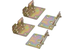 Antfly Bed Rail Brackets, Bed Rail Fittings, Heavy Duty Non-Mortise, Bed Frame Bed Post Double Hook Slot Bracket with Screws, Set of 4