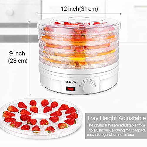 Flexzion Food Dehydrator Machine, Electric Fruit Dryer 5 Trays