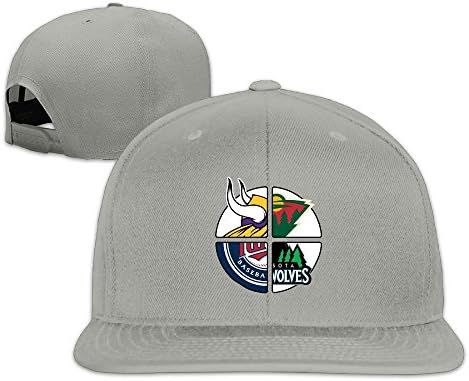 LnEir Custom Unisex-Adult Minnesota Sports Football Logo Mixed Snapback Summer Hats Caps Ash