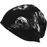 TKDYVAI Skull Stretch Slouchy Beanie Hat for Women Men Cool Knit Skull Cap Mens Slouch Beanie Cap Skull Hats