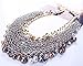 Women Cluster Necklace Crystal Faux Pearl Pendant Bib 18K Gold Plated Chain