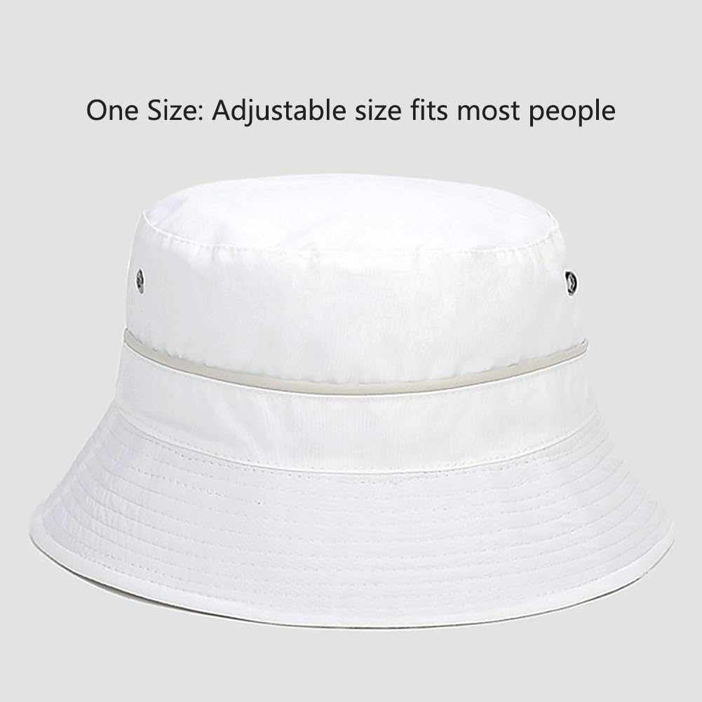 XYIYI Quick Dry Waterpoof Bucket Hats for Men Women Outdoor Sun Beach Fishing Cap, White, One Size 4