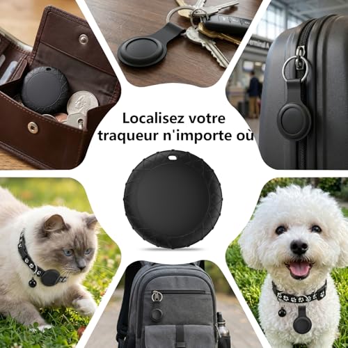 Traceur GPS Chat, Collier GPS Chat Chien sans Abonnement/Carte SIM, Compatible iOS et Android, Intelligent de La Localisation en Temps, Étanchéité IPX6, Collier GPS pour Chien,Chats,Voitures - Noir