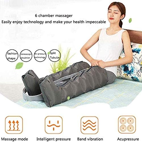 お気にいる 電気足マッサージ機空気圧縮足マッサージ機足とふくらはぎ ポータブル6キャビティリンパマッサージデバイスボディリラックス痛みを軽減