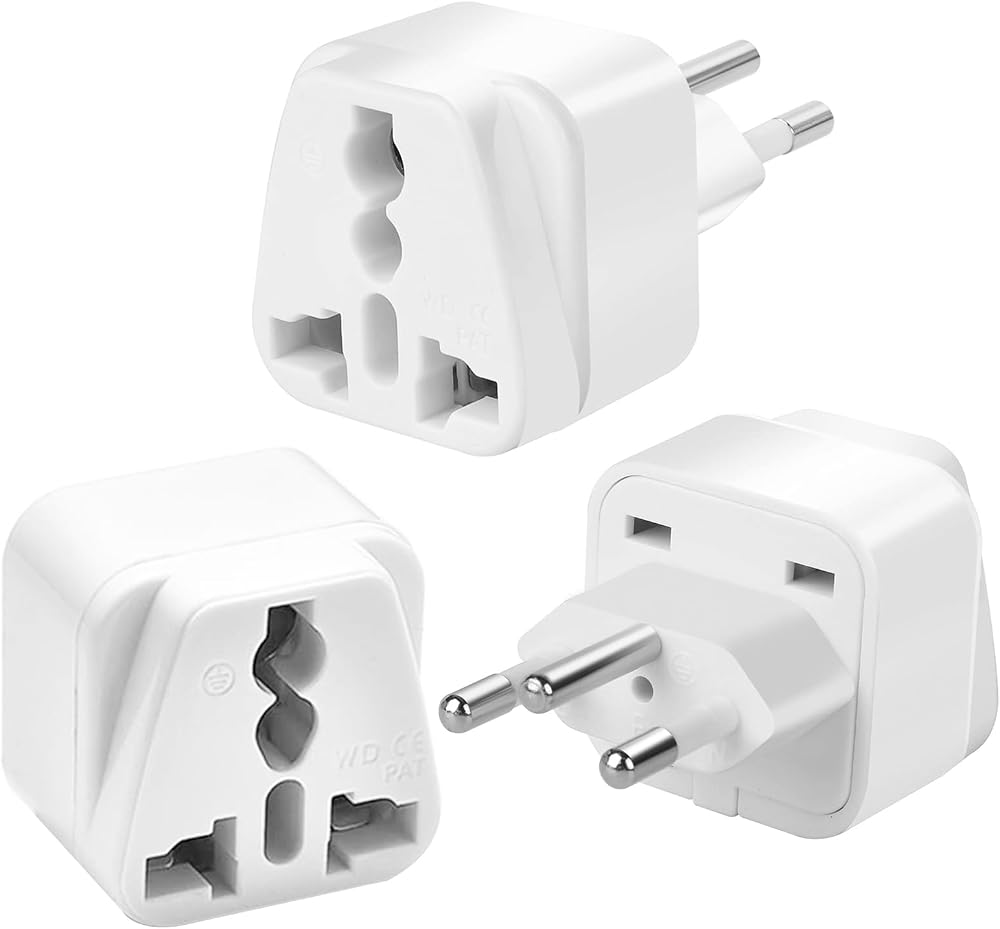Omivine 3 Pack UK to Switzerland Plug Adapters Type J Grounded